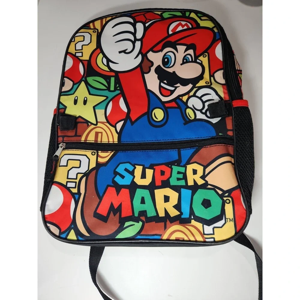 Nintendo Super Mario Backpack and Pencil Case Set Boys School Bag 16 Inch Black